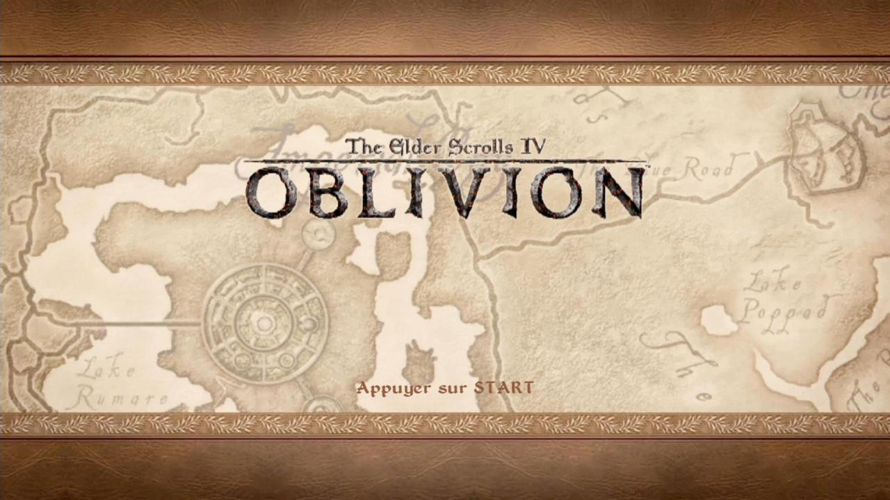 Elder Scrolls IV Oblivion title screen for Xbox 360